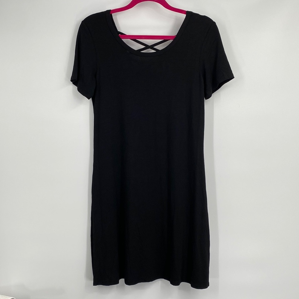 Olivia Rae NWT Black CrissCross Back T Shirt Dress